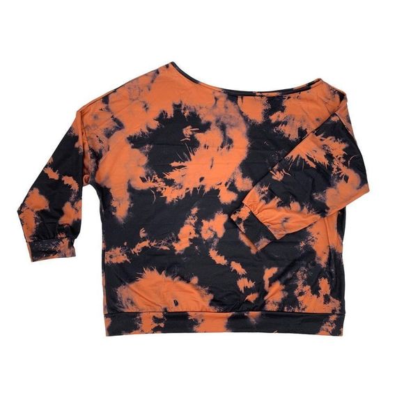 Shein curve XL top one shoulder 1760 sweatshirt Scuba Knit tie dye - Picture 4 of 6